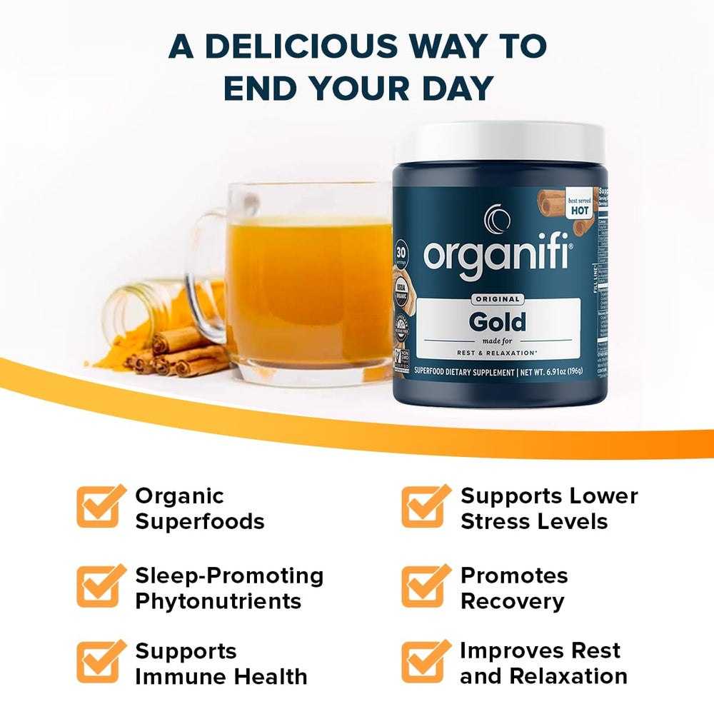 Reishi mushrooms and lemon balm highlighted as herbs for unwinding in Organifi Gold