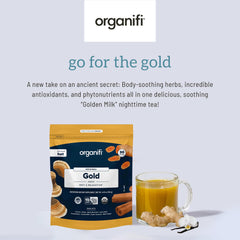 Organifi Gold tub with label, a simple daily wellness choice.