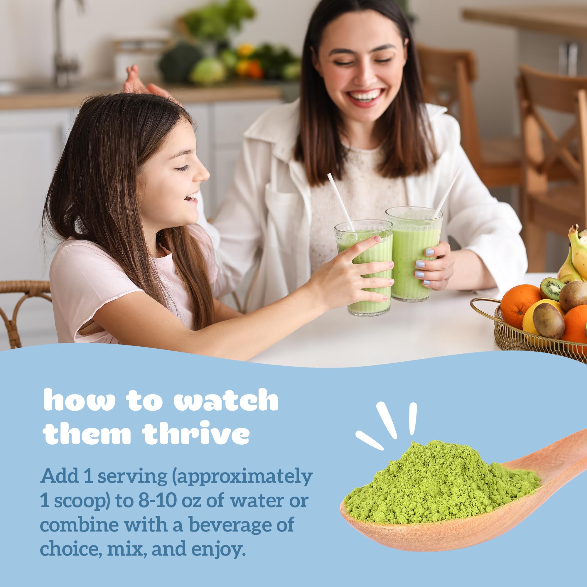 Organifi Kids Easy Greens organic label highlights clean ingredients.