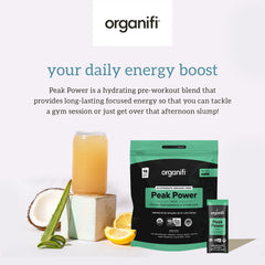 Organifi Peak Power scoop for a measured pre-workout serving