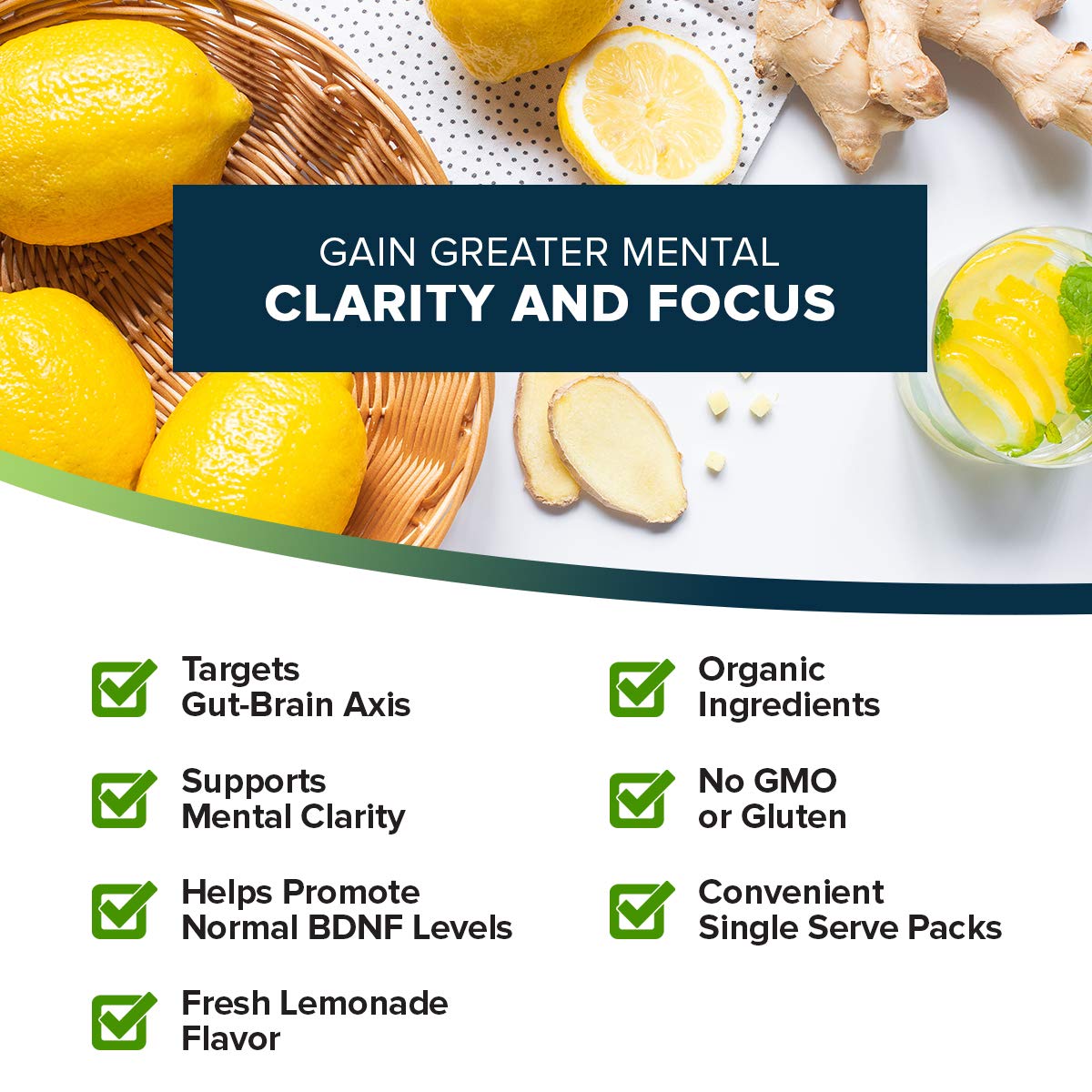 Organifi Pure Smart Packs Lemon in a glass illustrating a refreshing morning routine.