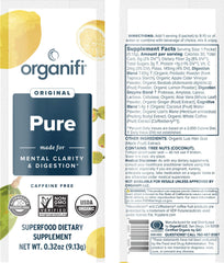 Organifi Pure Smart Packs Lemon sachets pack ready for on-the-go daily energy.