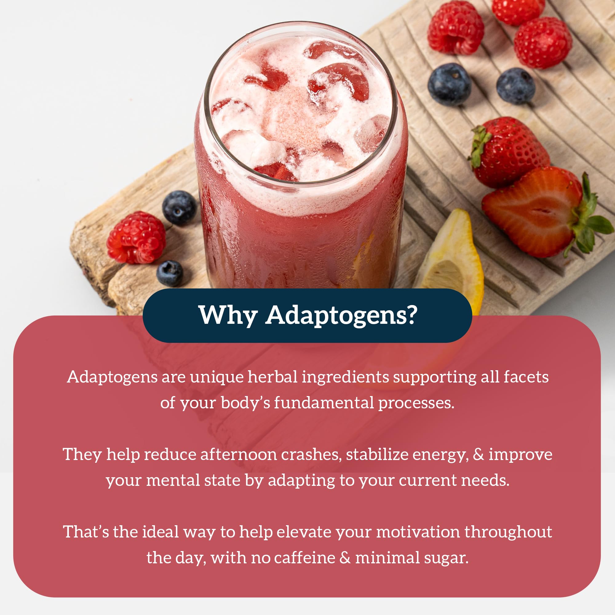Organifi Red Juice in a morning cup suggesting ready-to-use energy during busy days