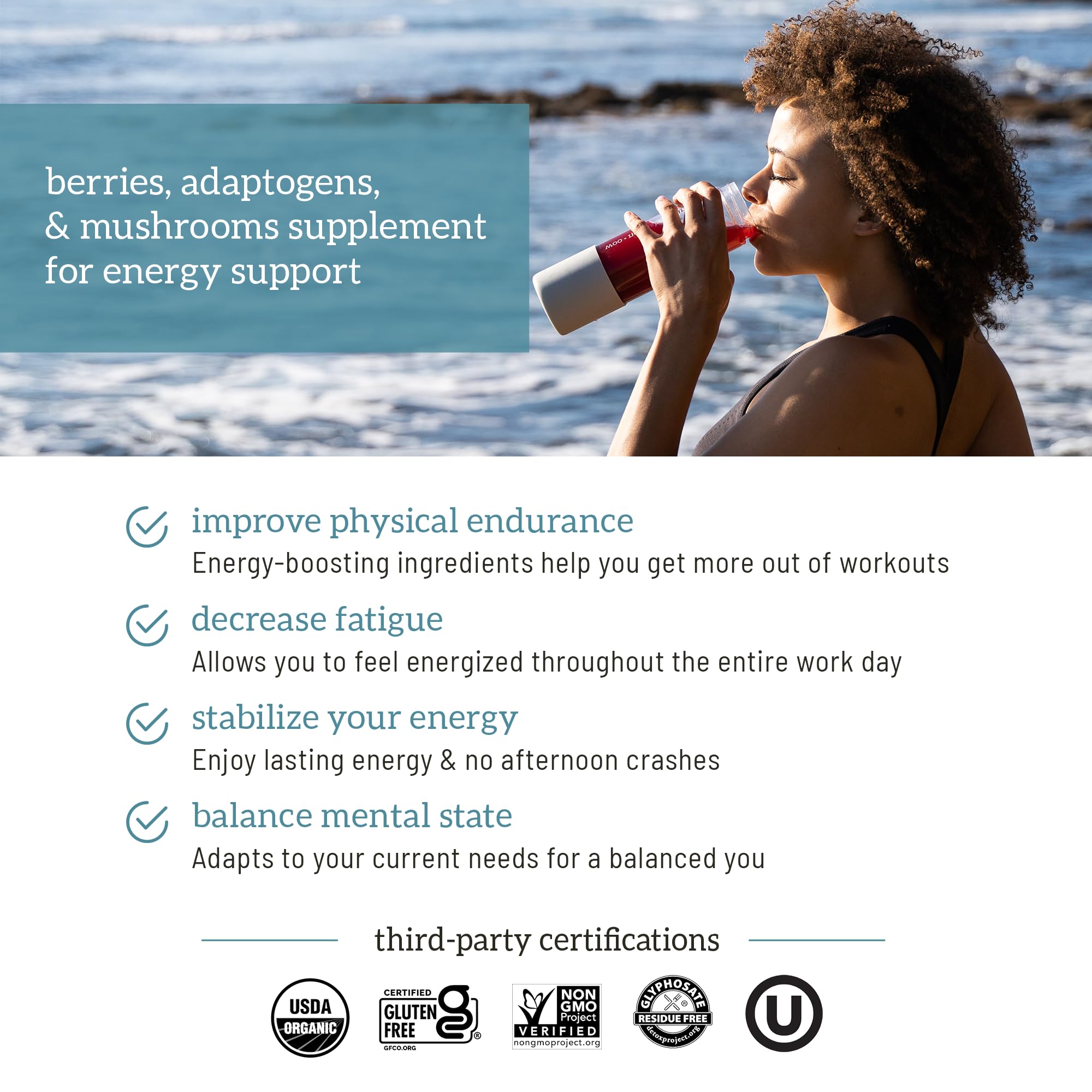 Organifi Red Juice added to a smoothie to boost flavor and nutrients