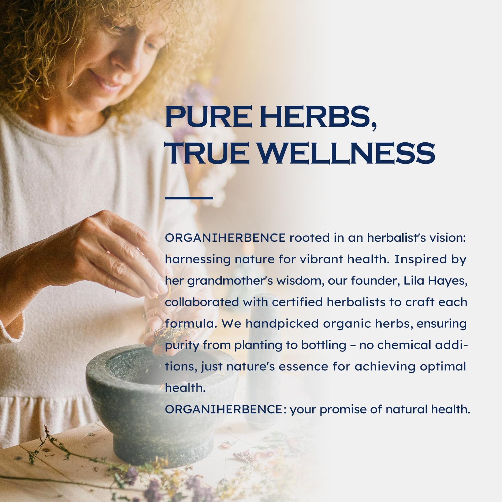 ORGANIHERBENCE 1ml measure helps precise daily dosing.