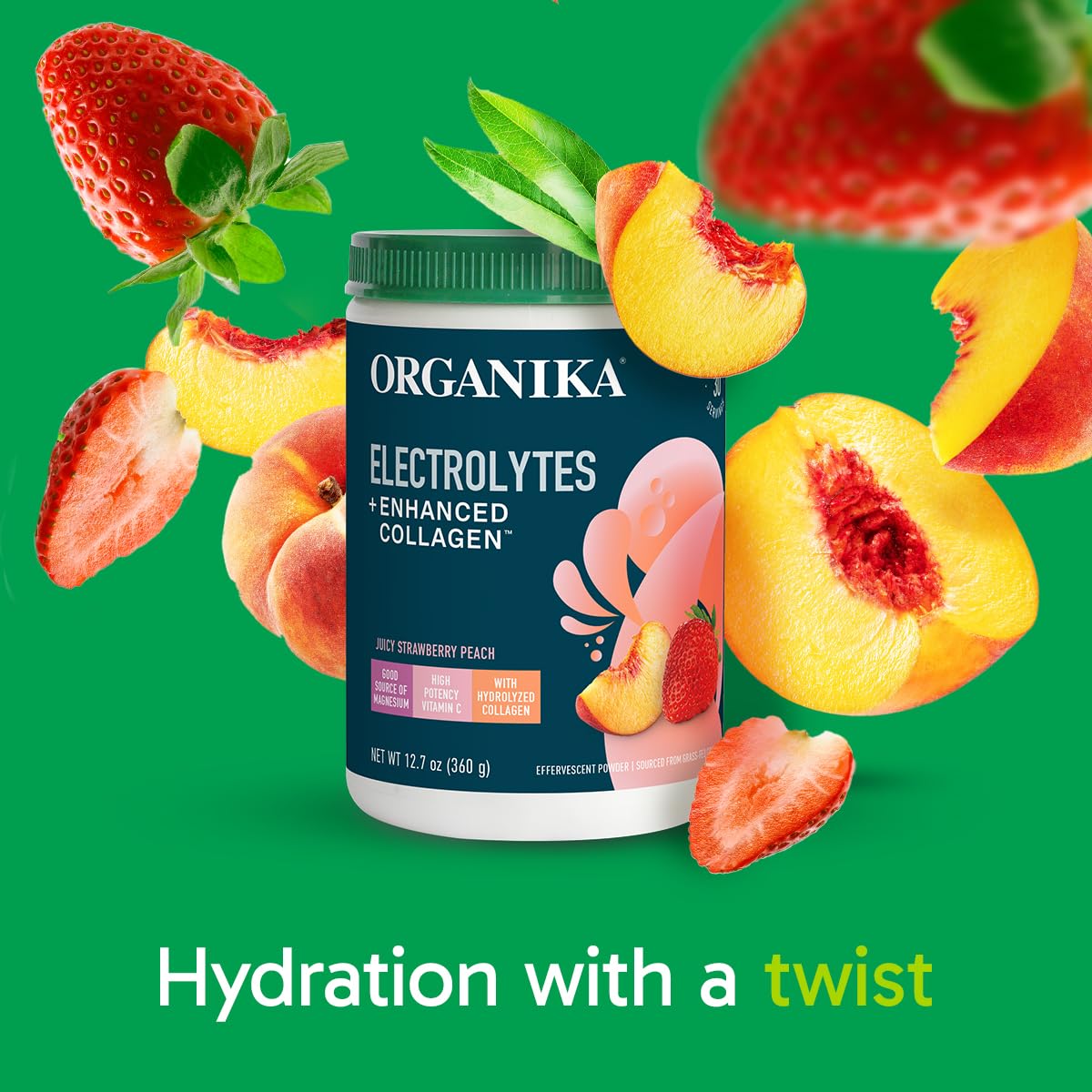 Chilled Organika drink poured into a tumbler, ideal for active routines.