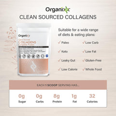 Unflavored Organixx collagen dissolving in coffee for a smooth morning boost.