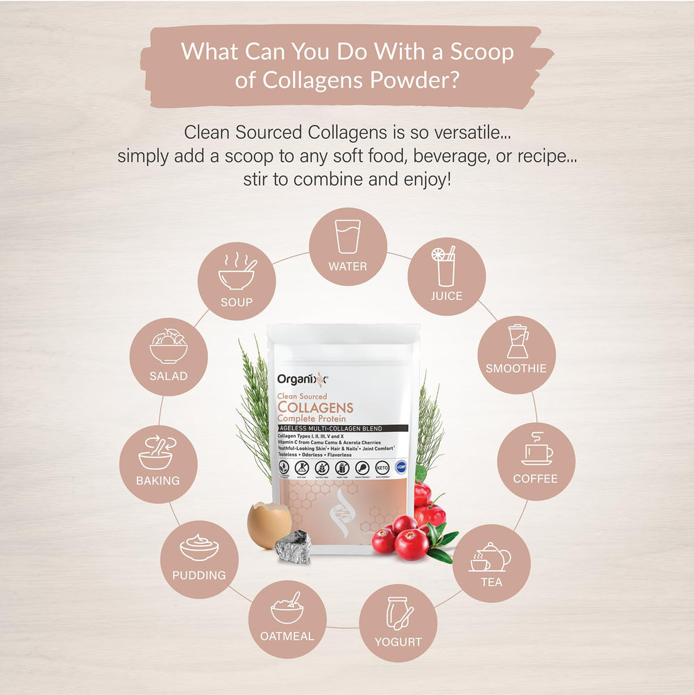 Glass of water showing collagen powder dissolving for quick daily nutrition.
