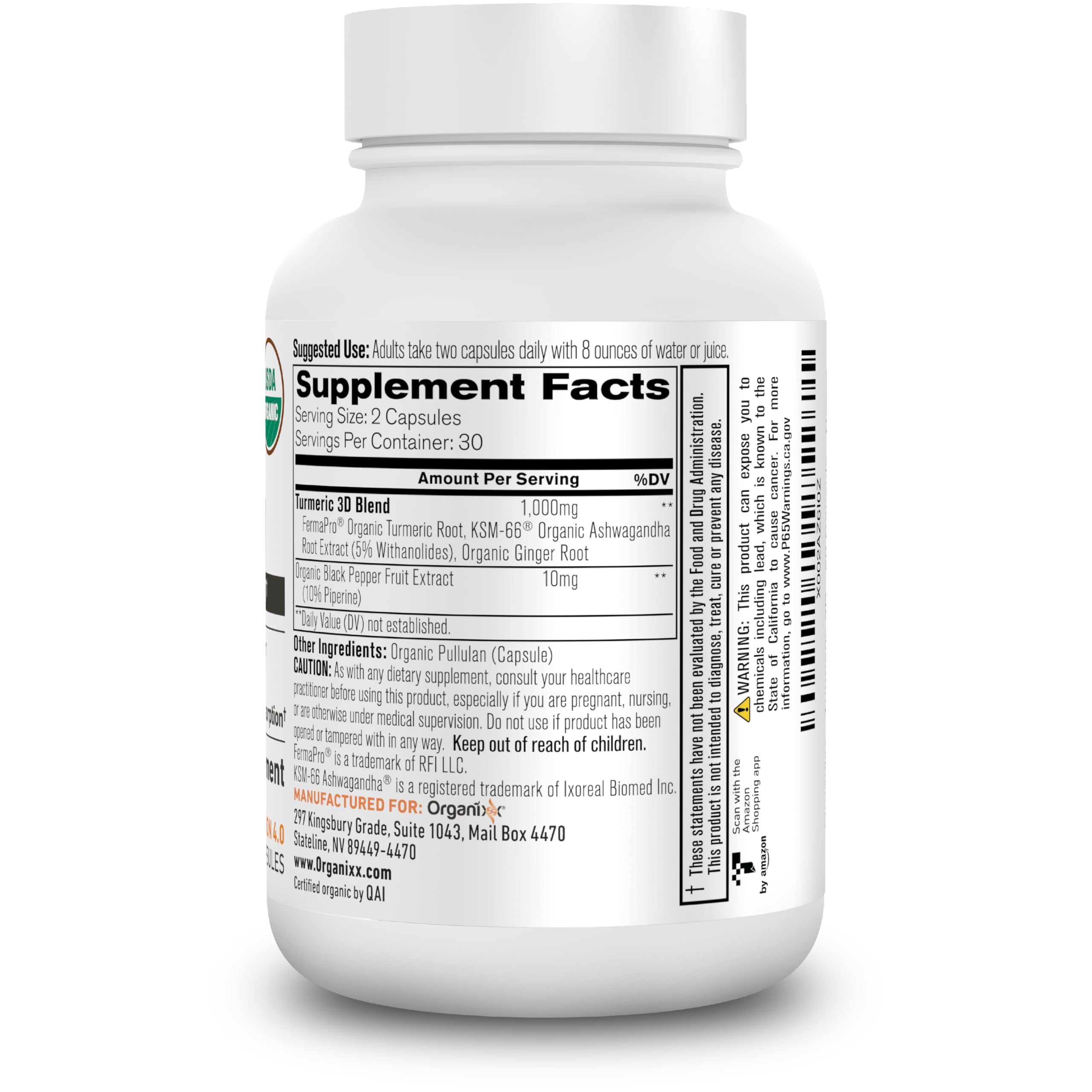 Fermentation process improves bioavailability in Organixx turmeric formula.