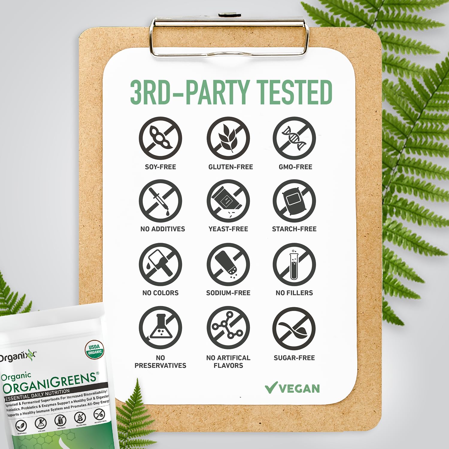 Organixx Greens smoothie-mixing illustrates seamless integration into healthy drinks.