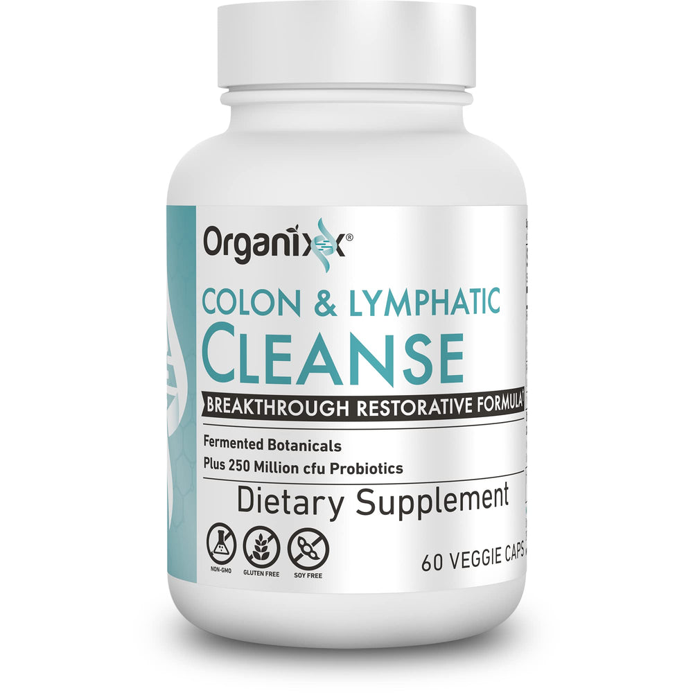 Organixx Lymphatic & Colon Cleanse bottle supports daily gut balance.