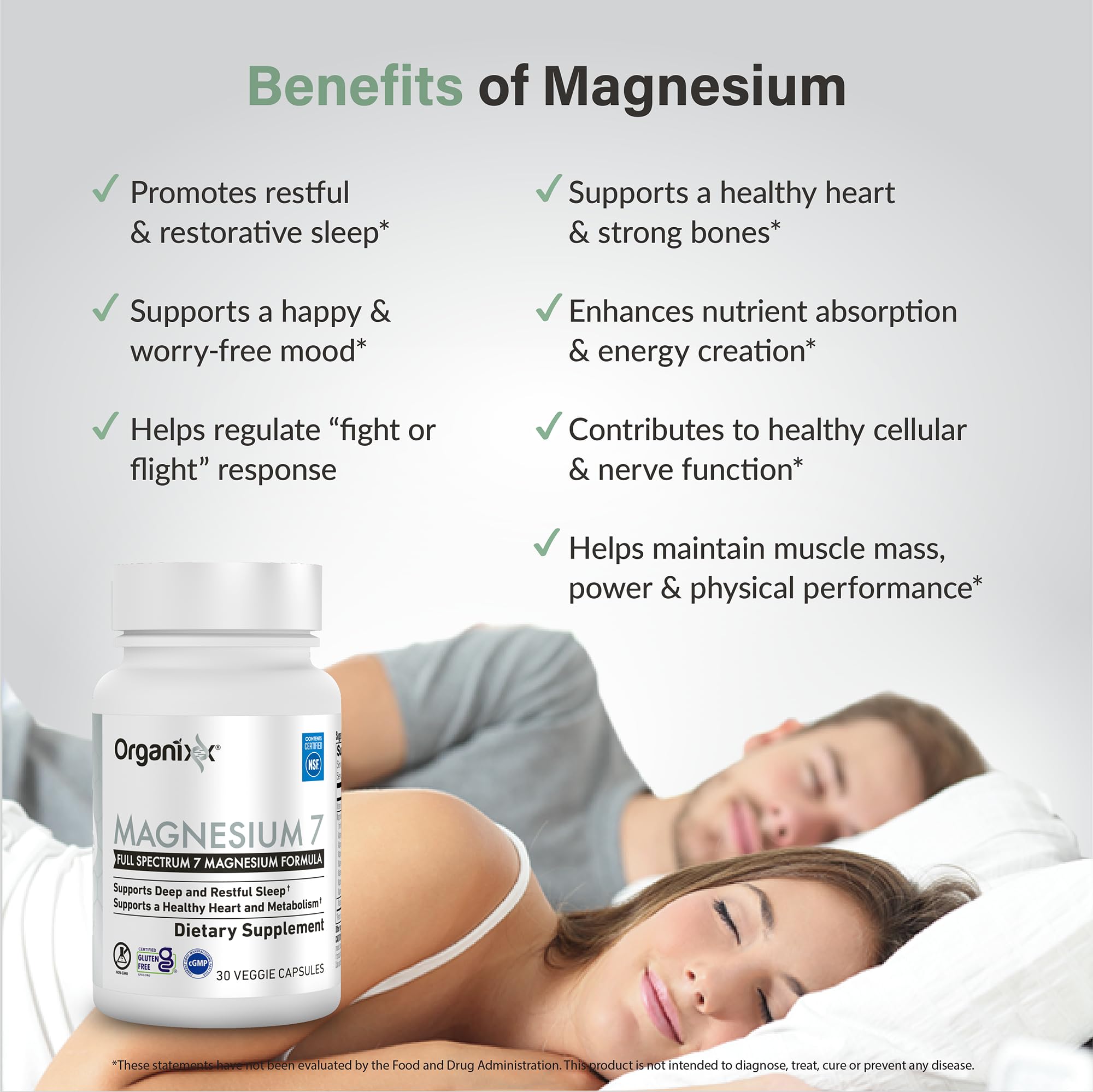 Organixx magnesium label vegan non-GMO confirms clean ingredients for conscious use.