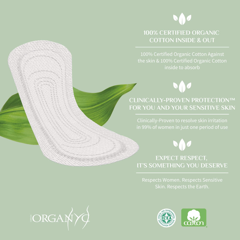 Flat packed Organyc packaging fits easily in pockets or pouches