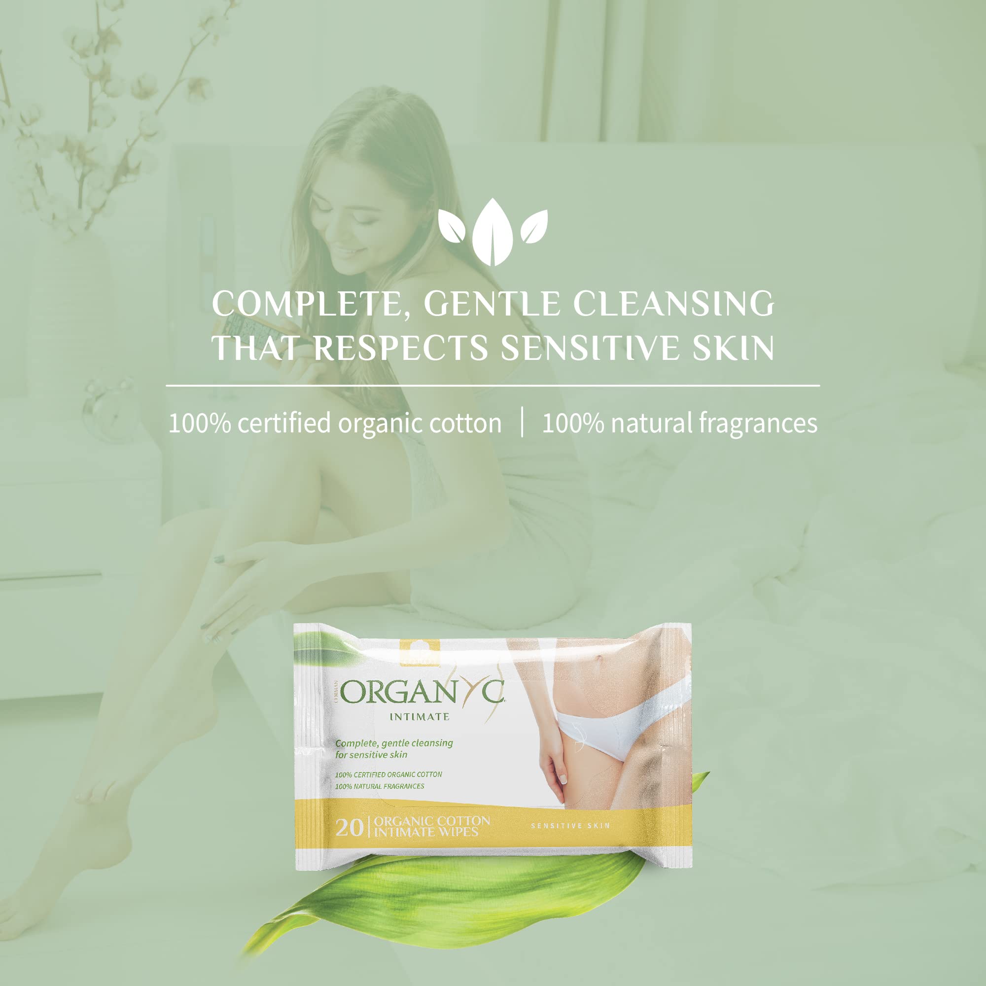 Organyc ingredients label view highlights organic cotton and gentle formula