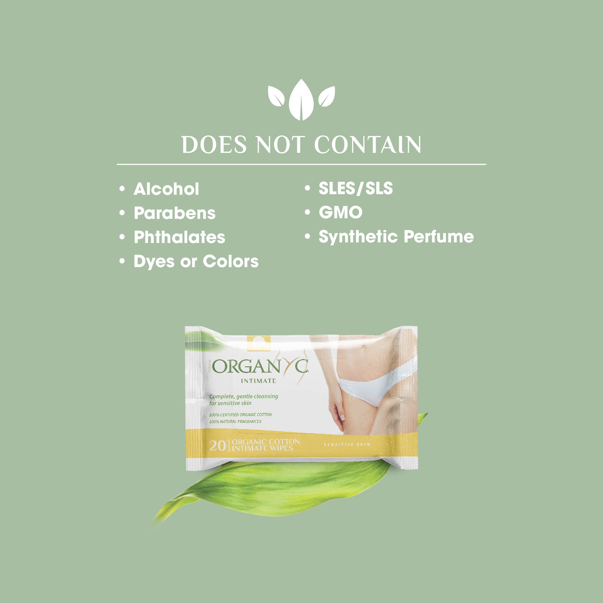 Organyc wipe dispense close-up shows easy access for daily use