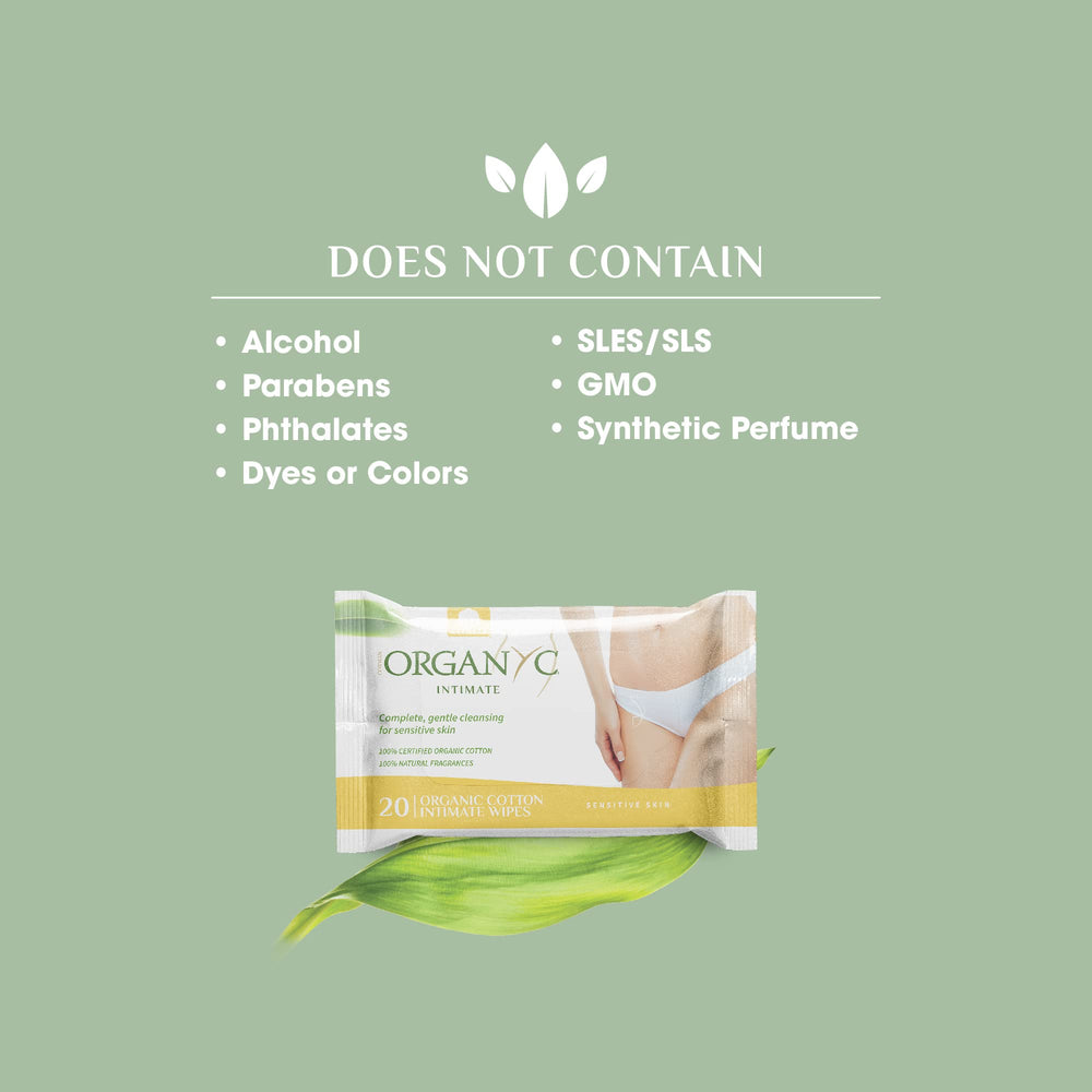 Organyc wipe dispense close-up shows easy access for daily use