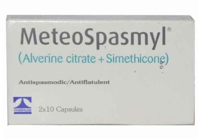 ORGMAX MeteoSpasmyl soft capsules in use suggest bloating relief during daily meals.