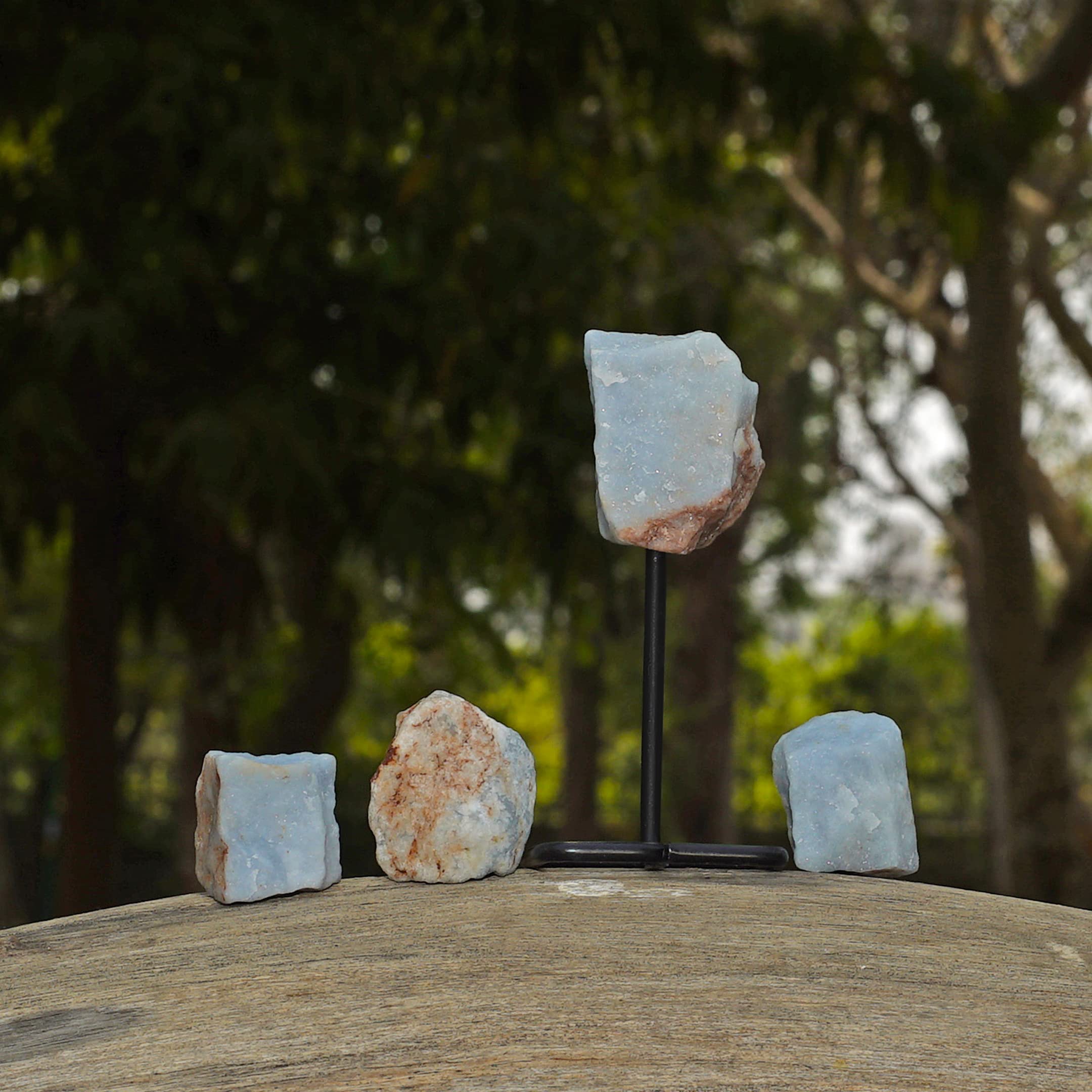 Orgonite Crystals Aquarius Angelite rough stone detail promoting calm focus