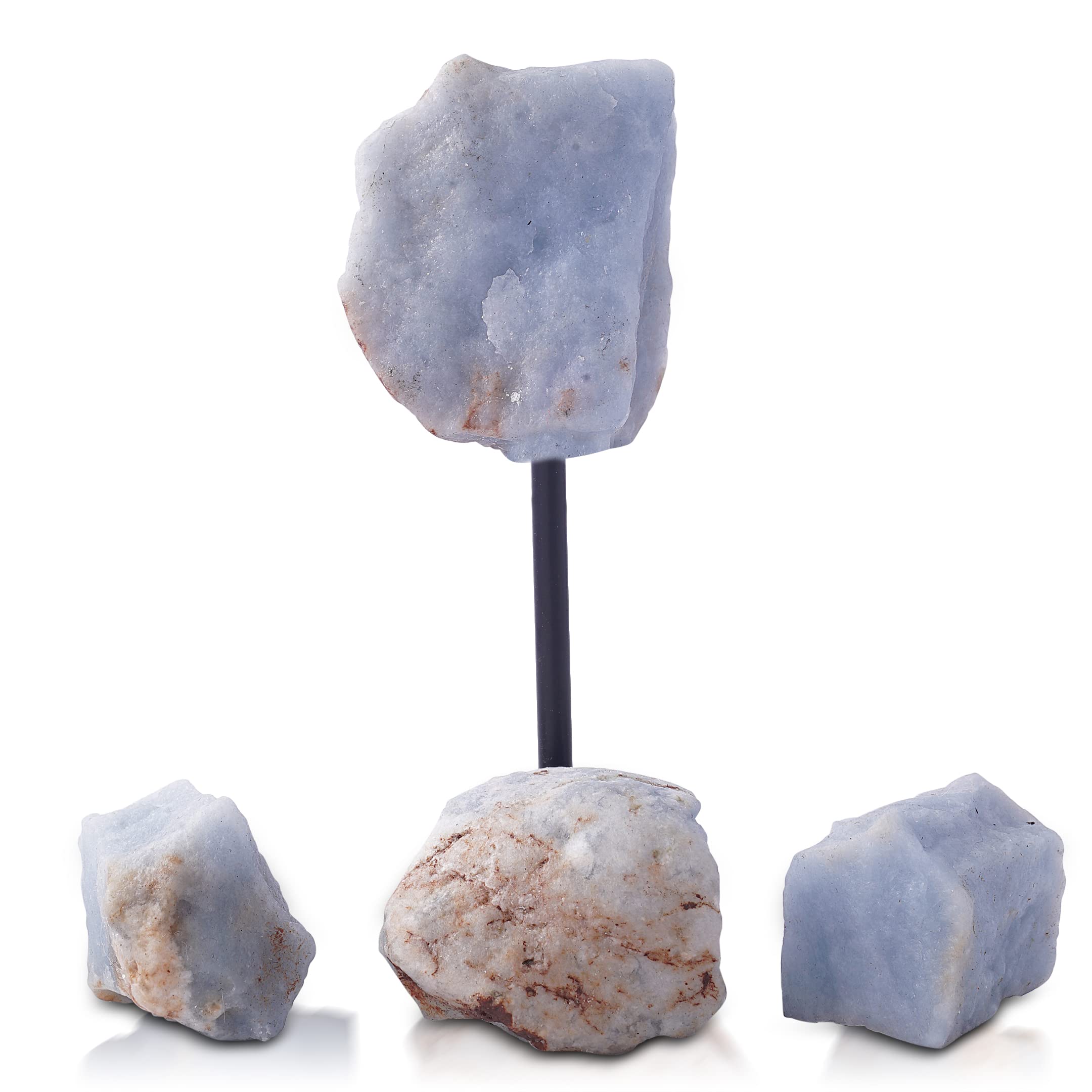 Orgonite Crystals Aquarius Angelite trio during ritual for clarity