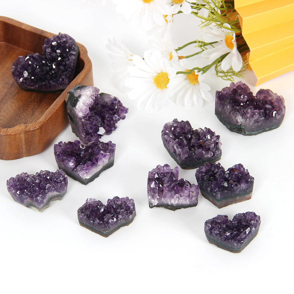 Orientrea amethyst heart piece, a unique decor and energy tool for restful spaces.