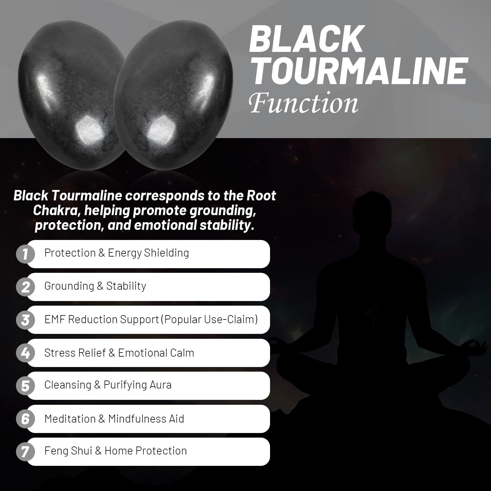 Two Orientrea palm stones arranged in a grid for calm energy.
