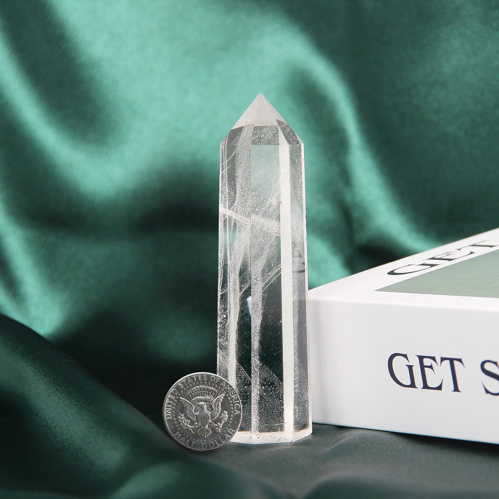 Orientrea Clear Quartz Wand showing smooth polished finish
