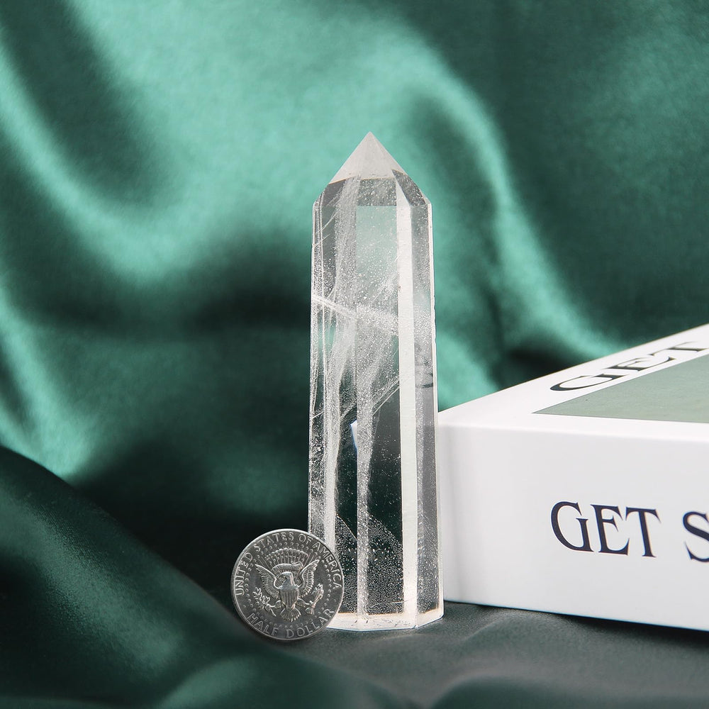 Orientrea Clear Quartz Wand showing smooth polished finish