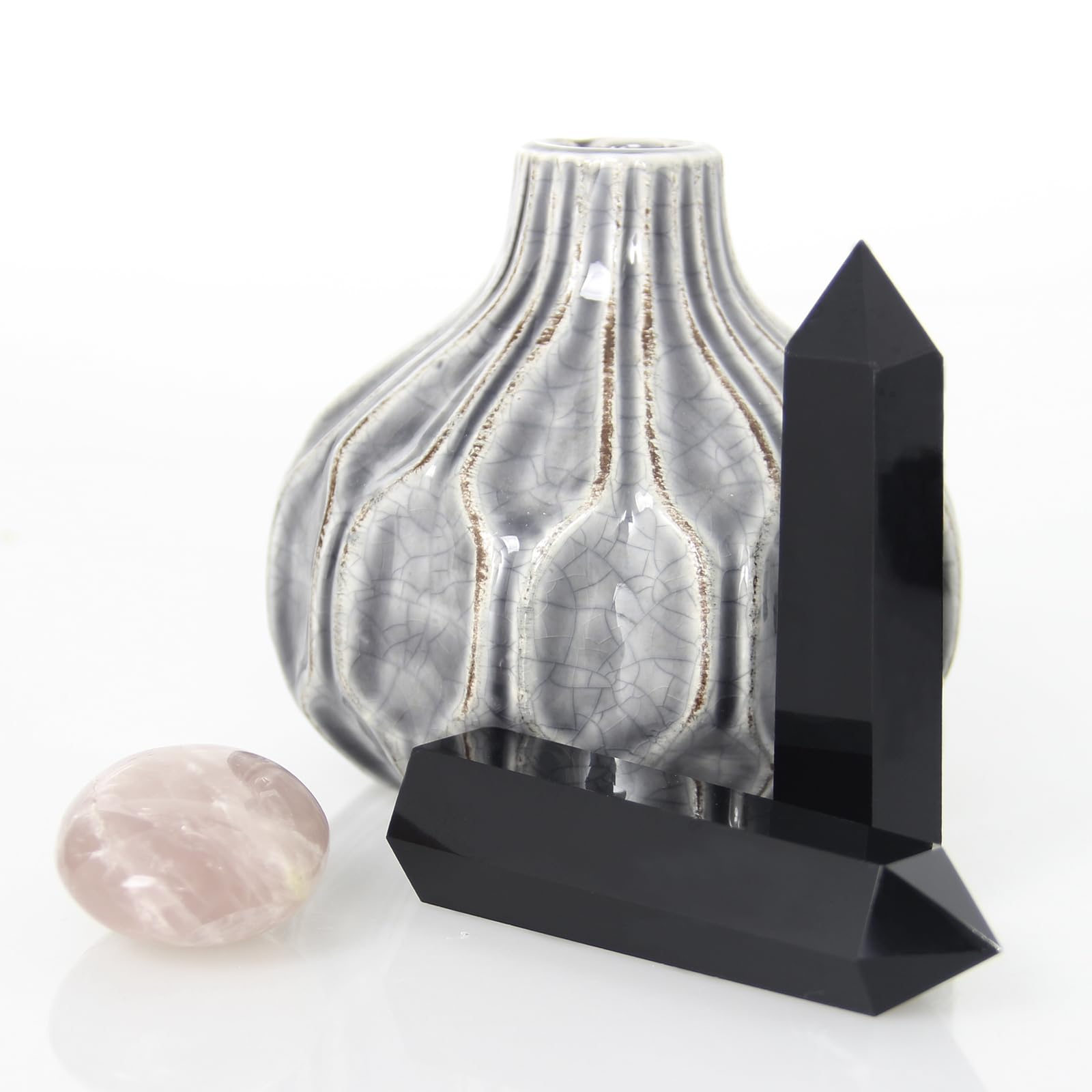 Orientrea Obsidian Wand showing six facets and natural craftsmanship