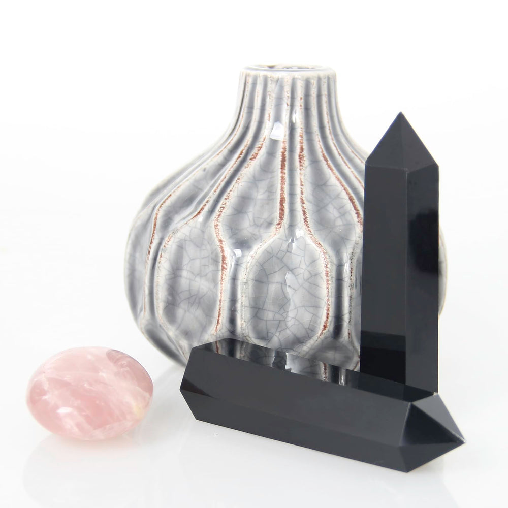 Orientrea Obsidian Wand showing six facets and natural craftsmanship