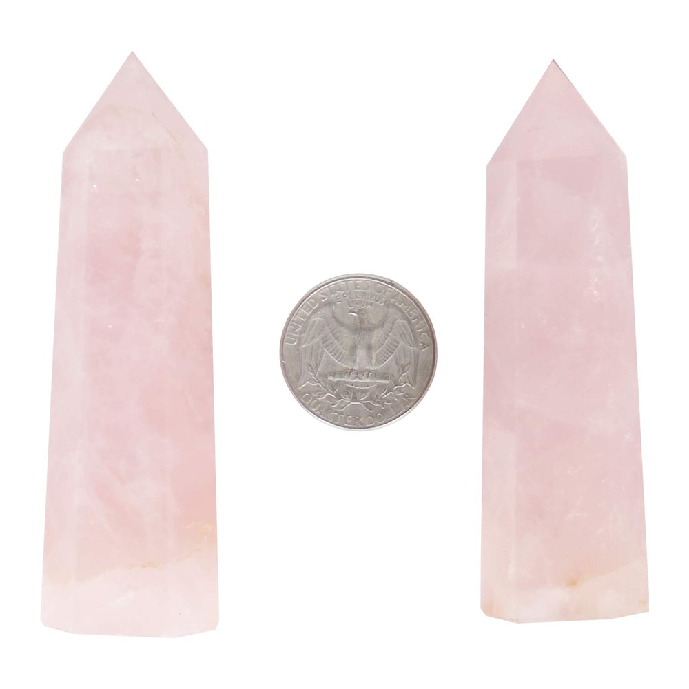 Orientrea Rose Quartz Wand Closeup – polished detail highlighting natural rose quartz beauty.