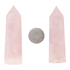 Orientrea Rose Quartz Wand Closeup – polished detail highlighting natural rose quartz beauty.