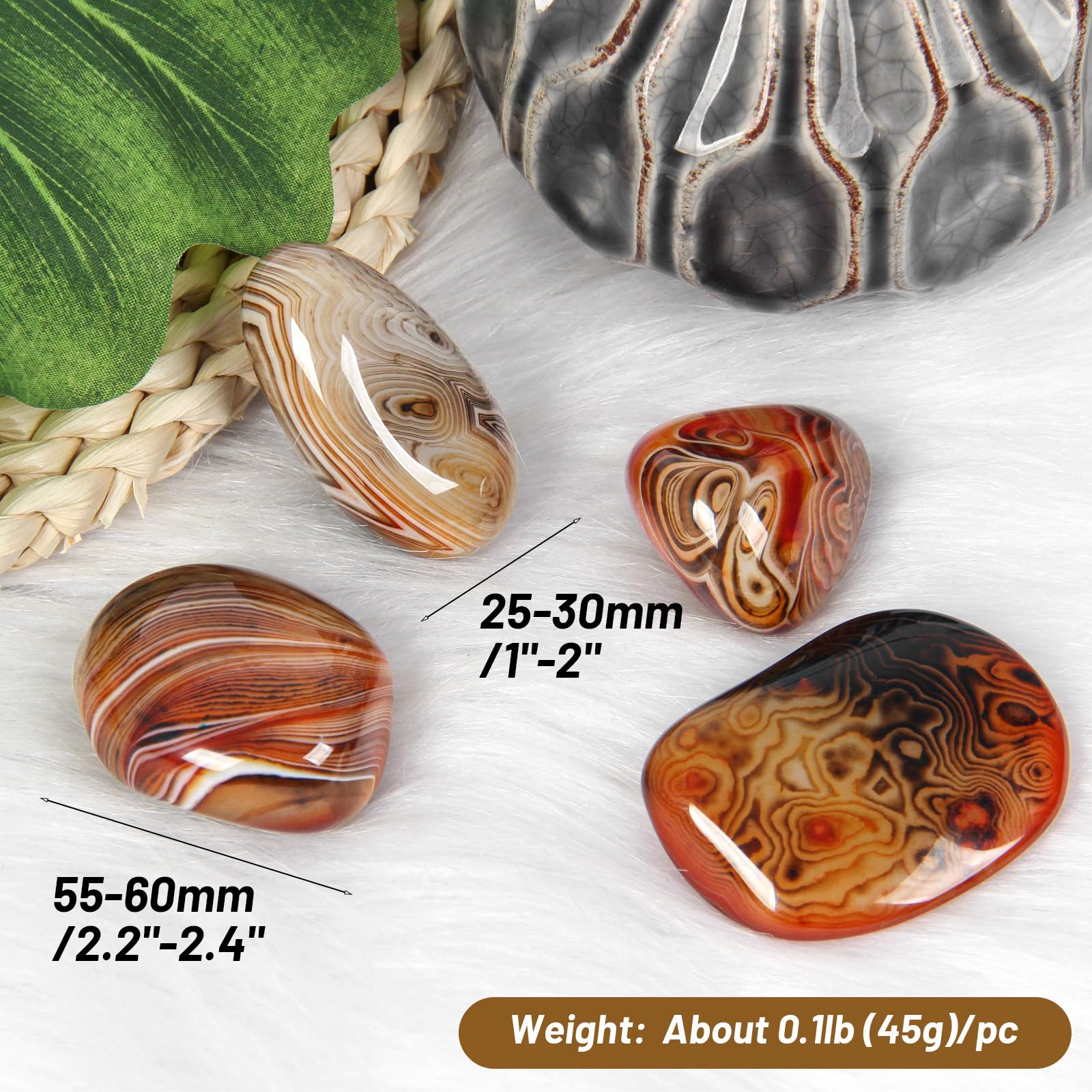 Orientrea Sardonyx palm stone handheld for relaxing grip and grounding ritual.