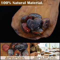 Orientrea Sardonyx palm stone packaging display, ideal for gifting and collection.