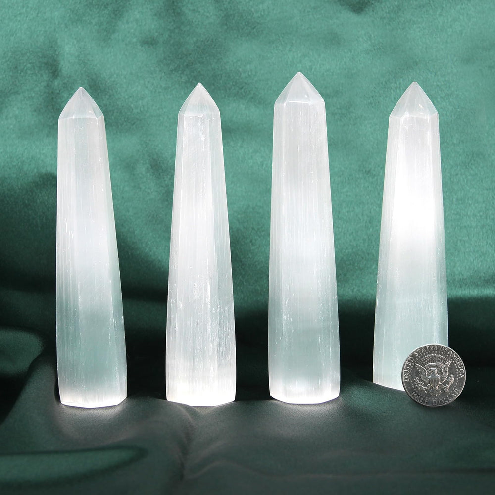 Orientrea Selenite Crystal Wand packaged in an elegant gift box.