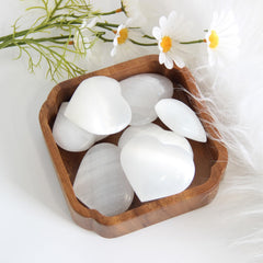 Orientrea selenite heart close-up glow illustrating natural luminescence