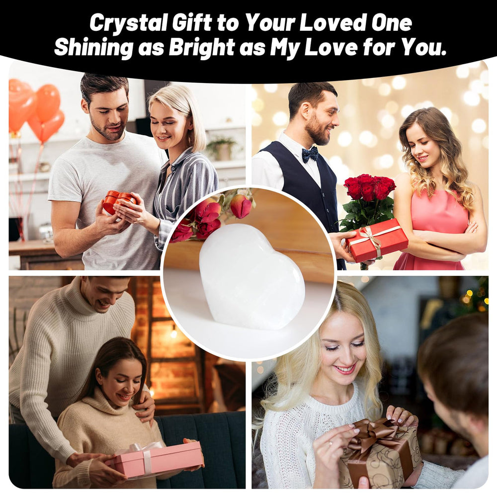 Orientrea selenite heart gift-ready, elegant decor for mindful moments