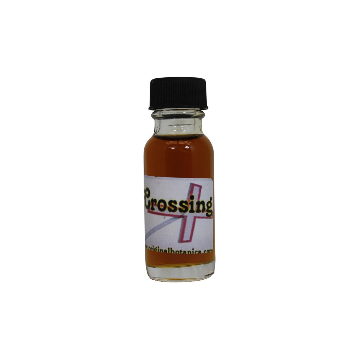 Original Botanica Crossing Oil bottle closeup supports ritual protection and focus.