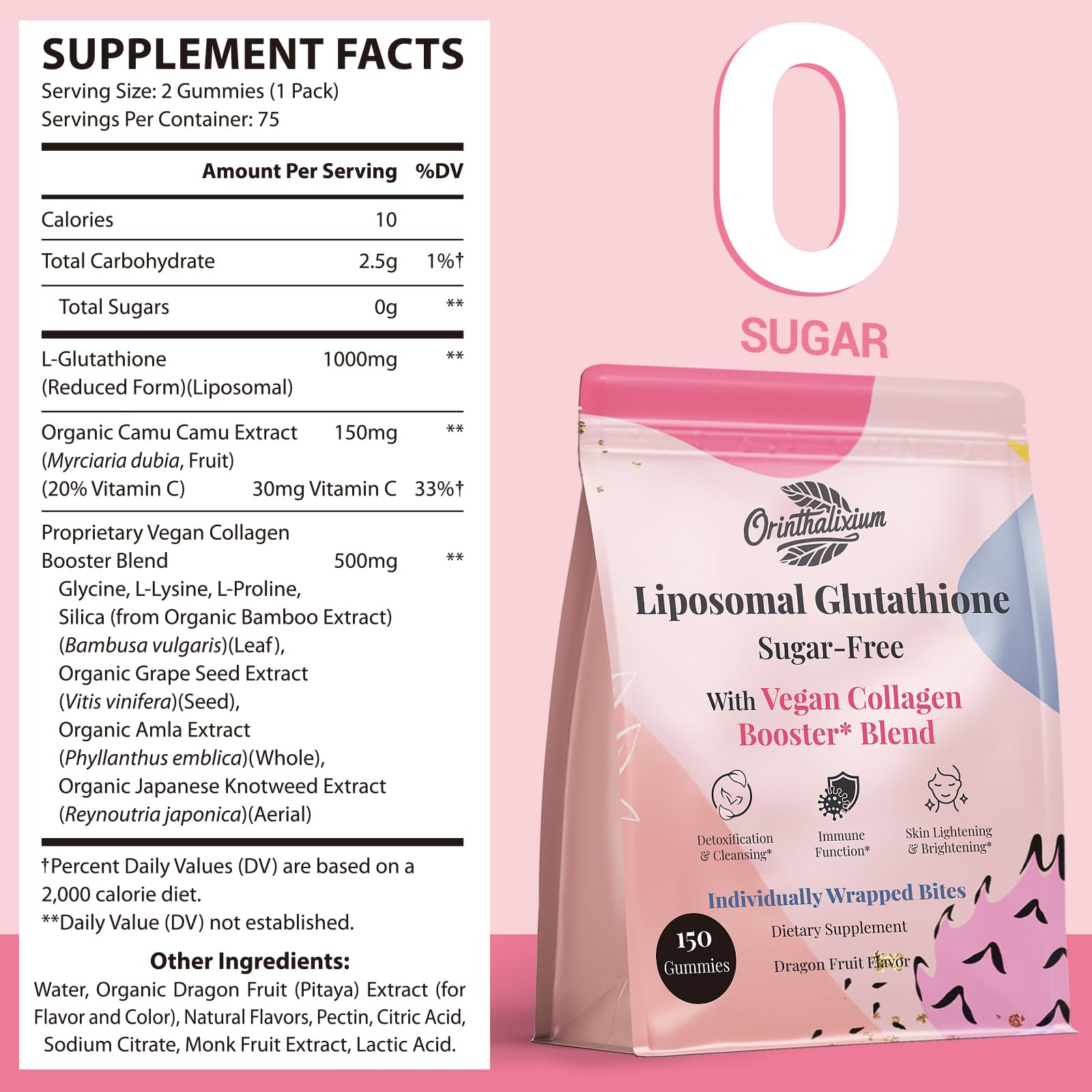 Orinthalixium gummies side view highlighting easy, sugar-free daily supplementation.