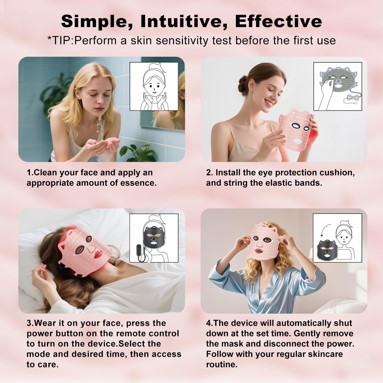 ORITHAM pink finish mask highlights the stylish home care device