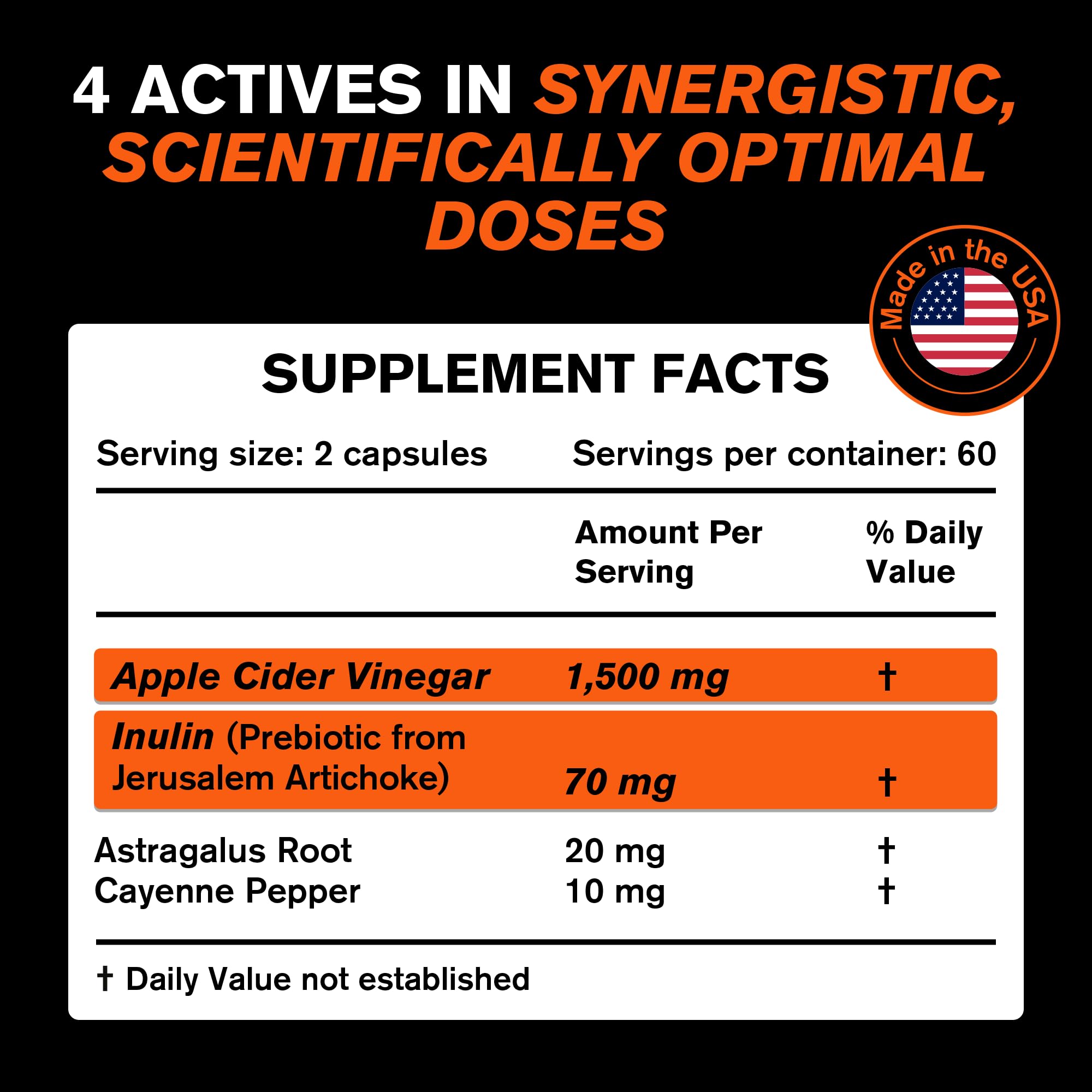 OroLine Nutrition bote con etiqueta transparente que muestra ingredientes y dosis.