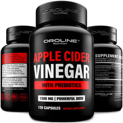 OroLine Nutrition cápsulas ACV 1500 mg sin sabor para energía diaria.