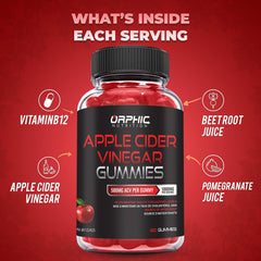 Two gummies serving graphic illustrating 1000mg ACV per serving.