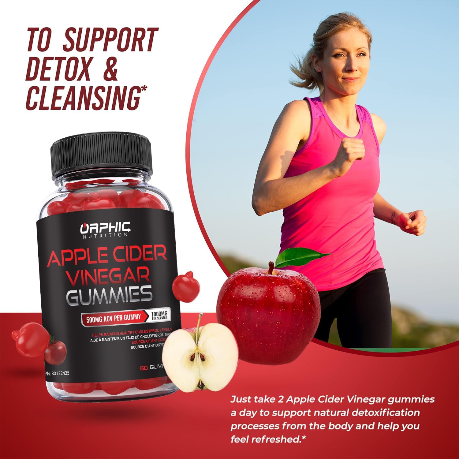 Orphic Nutrition gummies with vitamin B12 emblem for potential energy support.