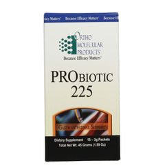 Ortho Molecular PRObiotic 225 stick pack for on-the-go gut support