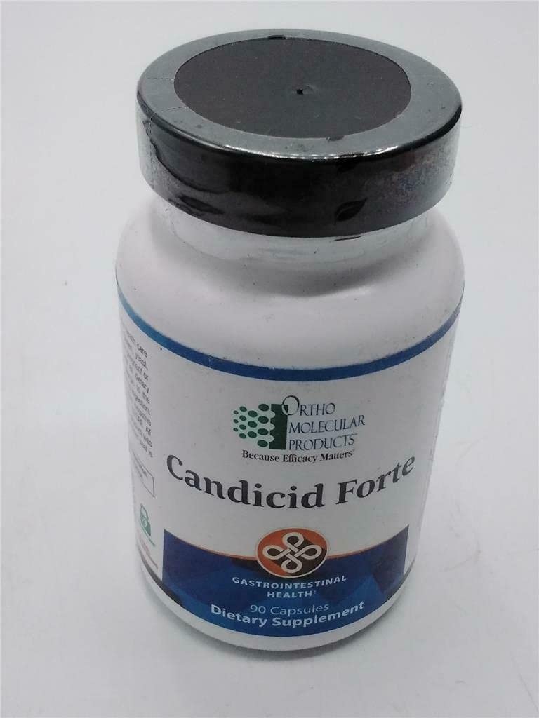 Ortho Molecular 5A Candicid Forte bottle supports gut flora balance and daily wellness.