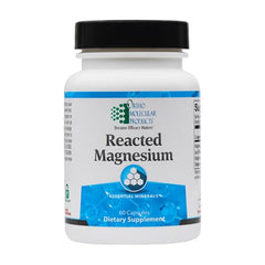 Ortho Molecular Reacted Magnesium capsules in bottle for daily magnesium support.