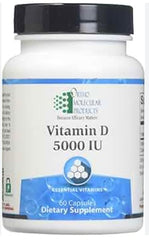 Ortho Molecular Vitamin D 5000 IU bottle for effortless daily supplementation