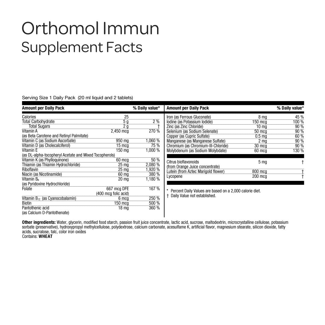 Orthomol Immun drinkable vial ready for fast absorption.