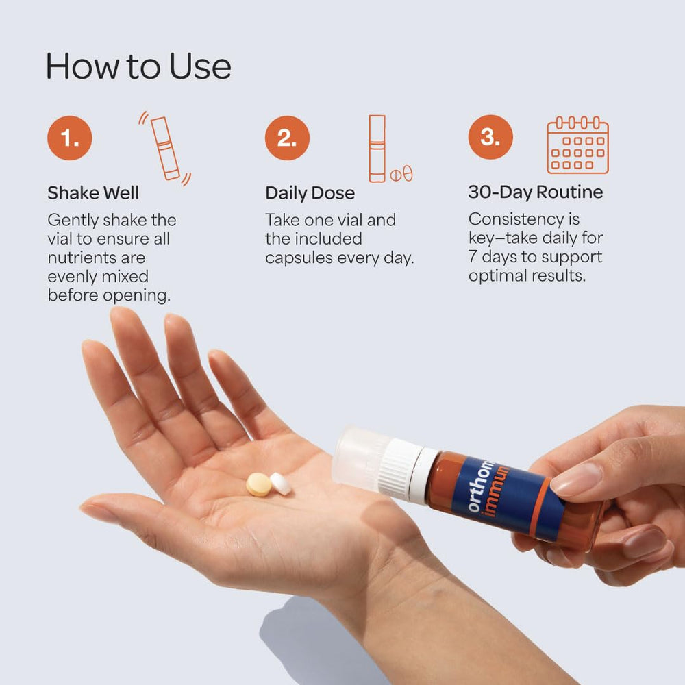 Orthomol Immun on-the-go packaging suited for travel.