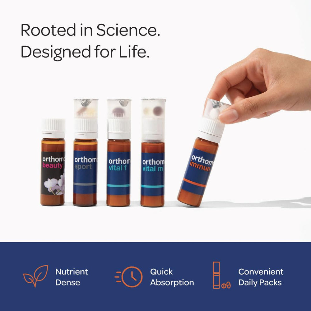Orthomol Immun pharmacist-endorsed packaging inspires consumer trust.